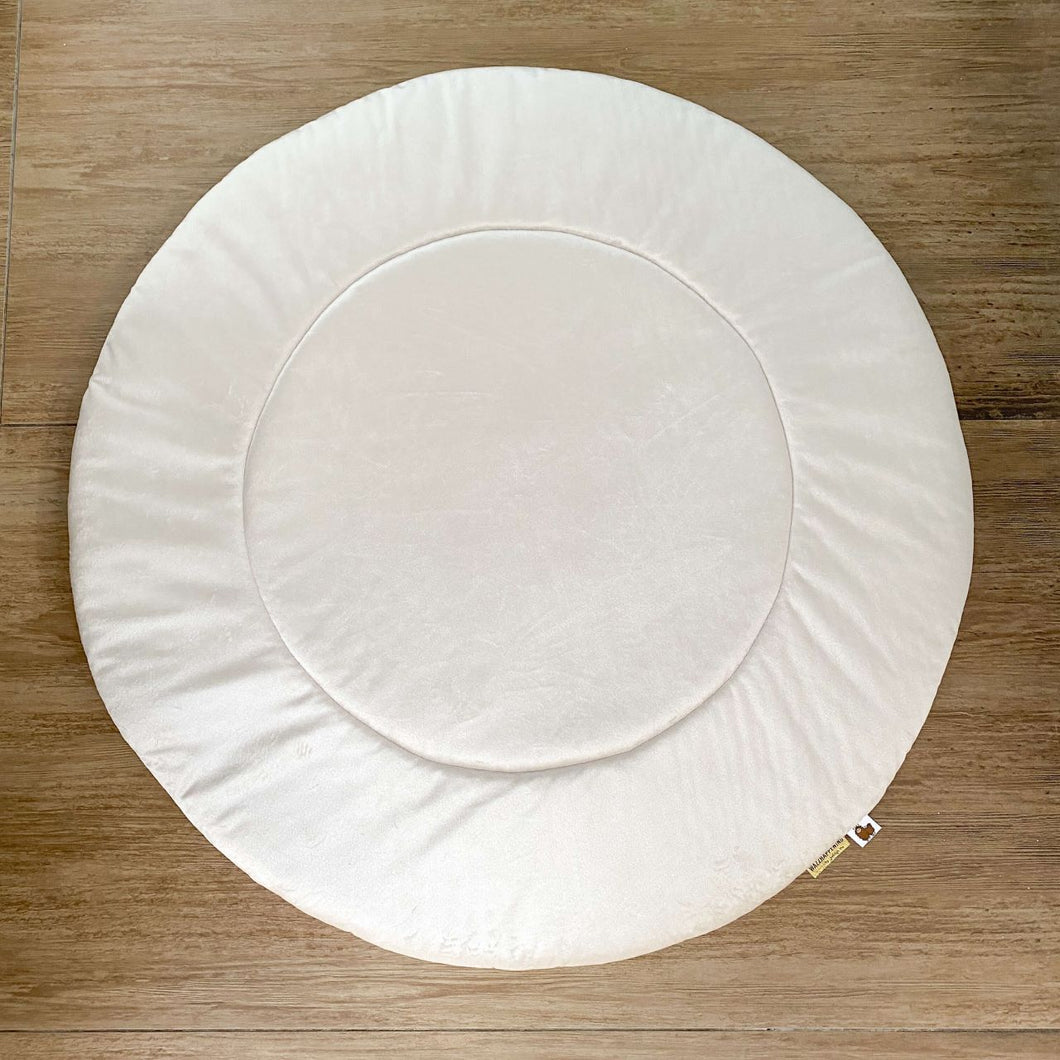 Boxkleed Luxury Velvet-ecru-licht beige-rond-rechthoek-vierkant