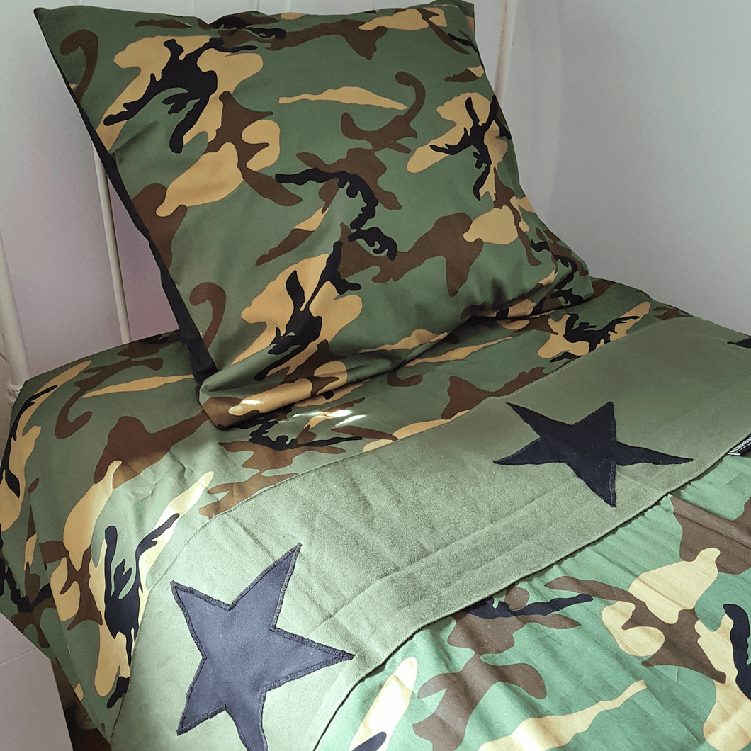 Dekbedovertrek Jurre - camouflage - leger - stoer -sterren