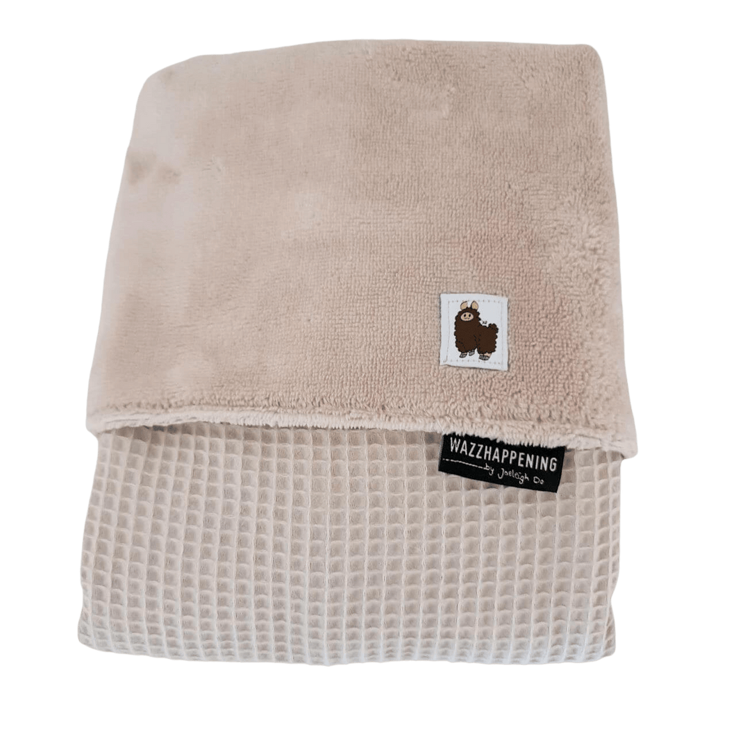 Babydekentje Harper - wafel - bamboe - beige - zand