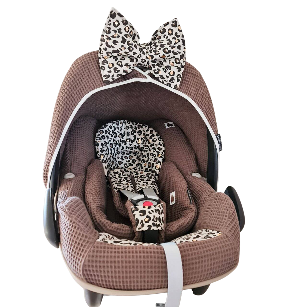 Maxi Cosi hoes Pebble Pro Panter donkerbruin goud animal wafel